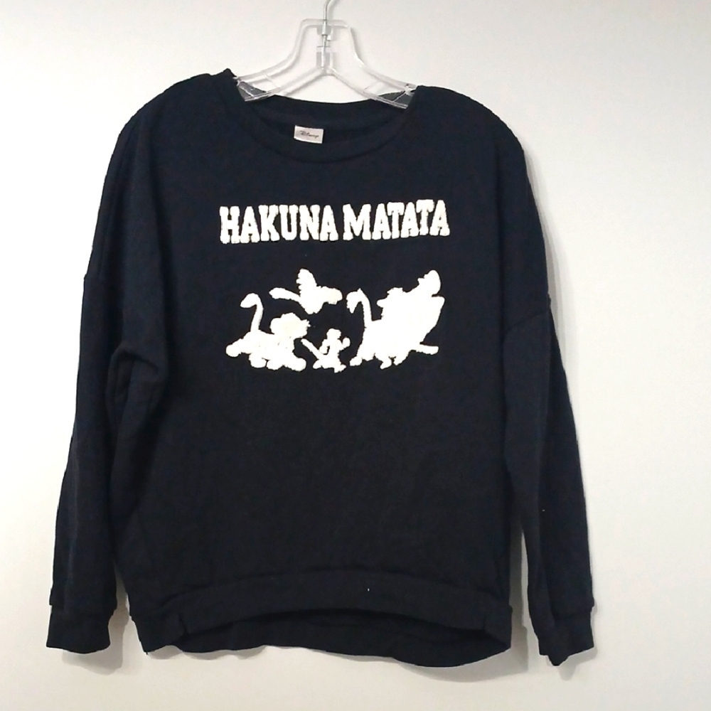 Disney Hakuna Matata Black Sweatshirt, pre-owned good conditions XL juniors